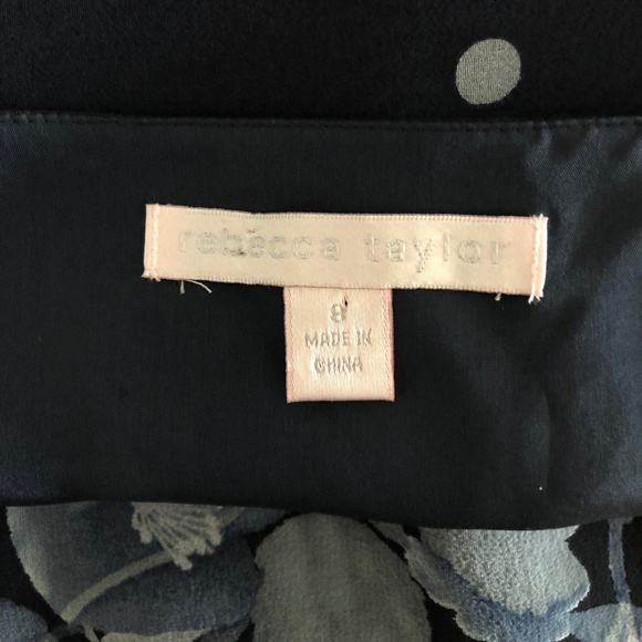 Like-New Navy Rebecca Taylor Silk Sweetheart-Top - Picture 10 of 10